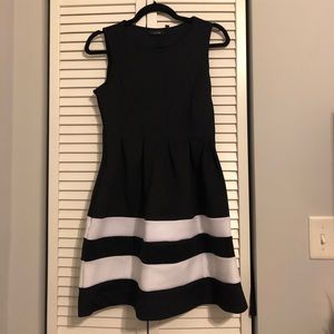 Black flair sleeveless cocktail dress- petite!